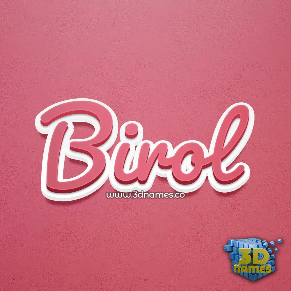 birol in Red Scribble style - 3D name wallpaper