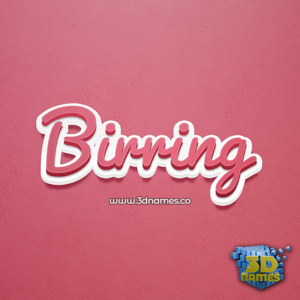 birring in Red Scribble style - 3D name wallpaper