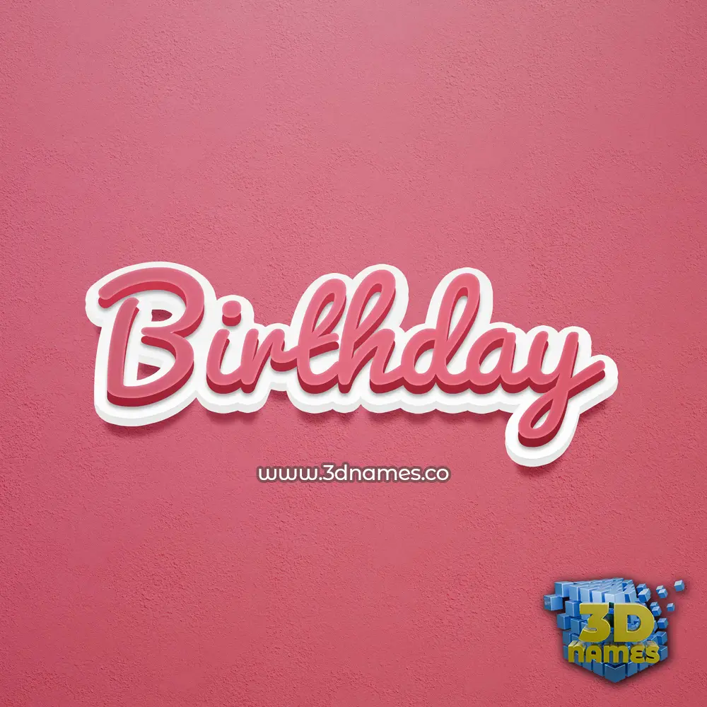 birthday in Red Scribble style - 3D name wallpaper