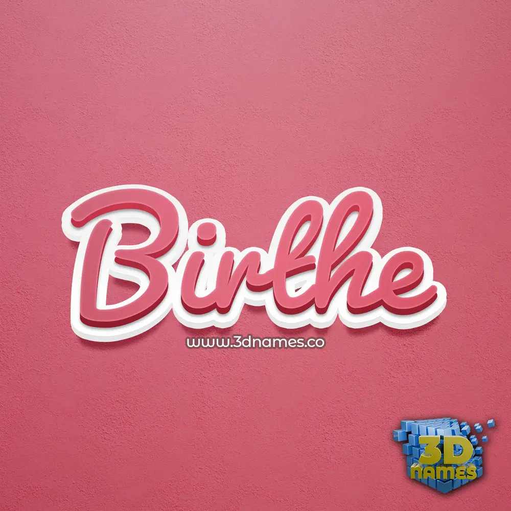 birthe in Red Scribble style - 3D name wallpaper