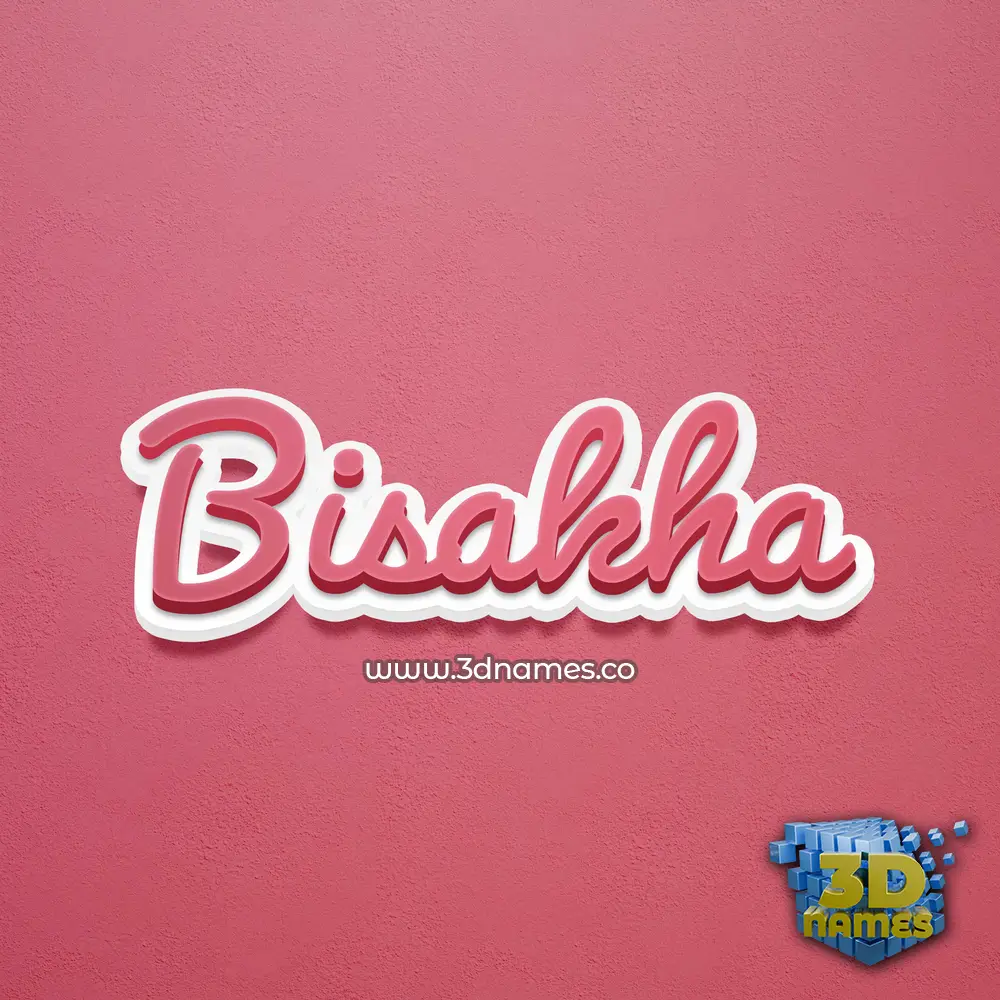 bisakha in Red Scribble style - 3D name wallpaper