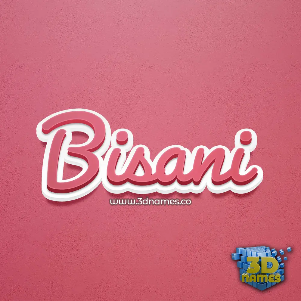 bisani in Red Scribble style - 3D name wallpaper