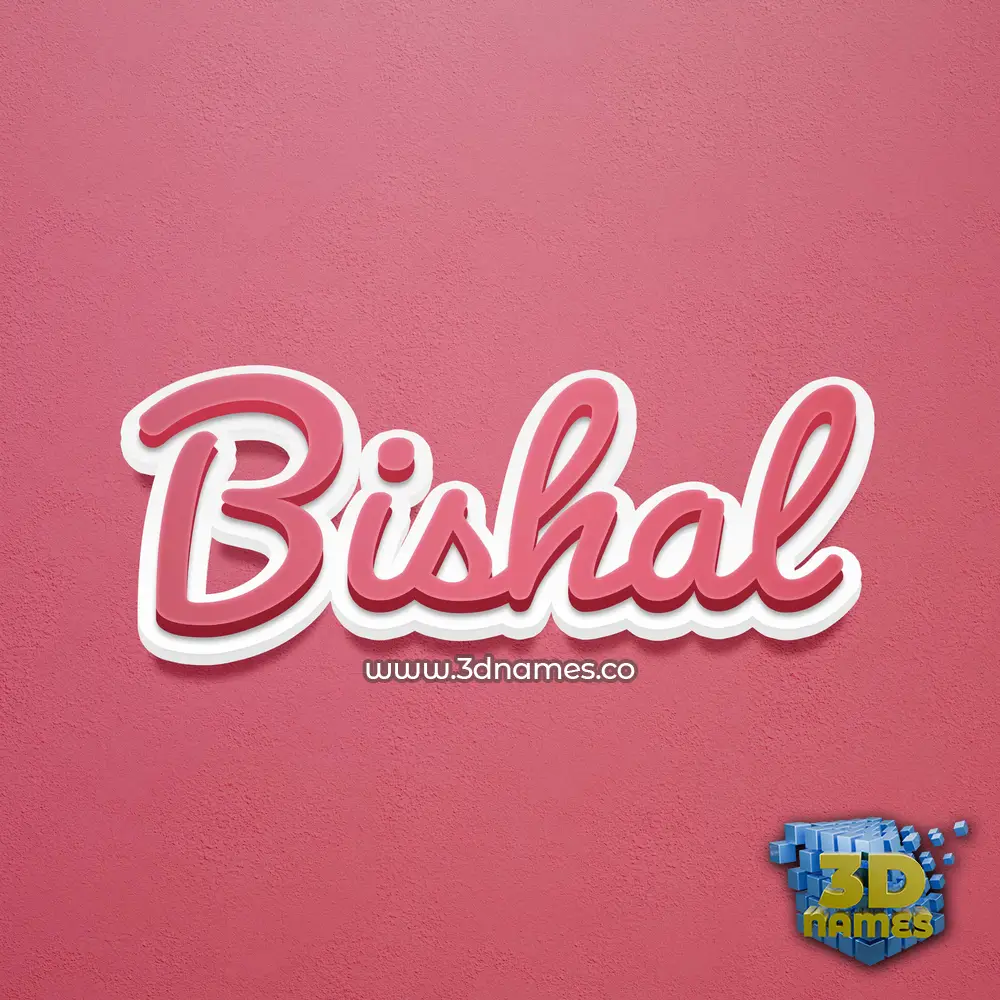 bishal in Red Scribble style - 3D name wallpaper