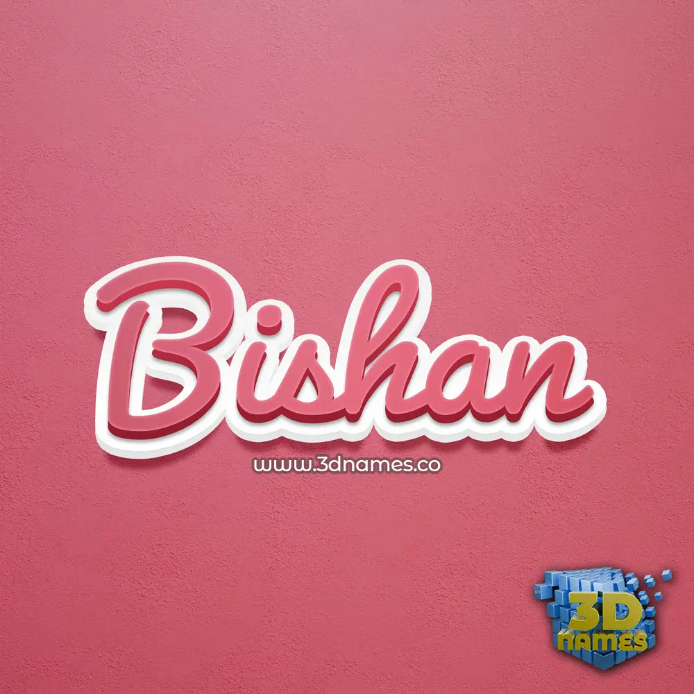 bishan in Red Scribble style - 3D name wallpaper