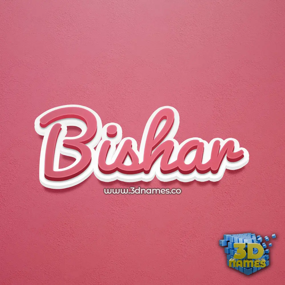 bishar in Red Scribble style - 3D name wallpaper