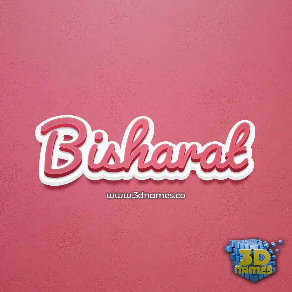 bisharat in Red Scribble style - 3D name wallpaper