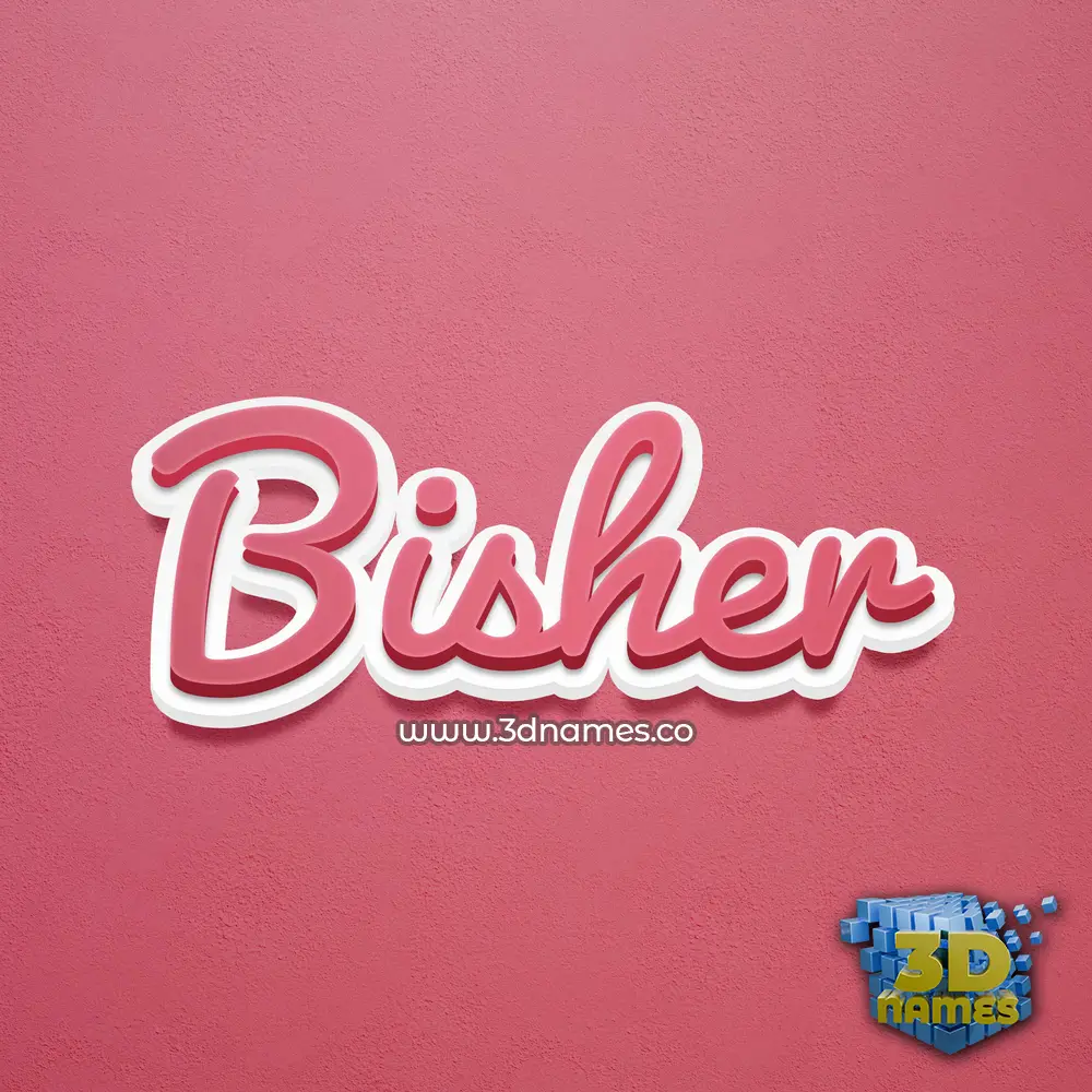 bisher in Red Scribble style - 3D name wallpaper