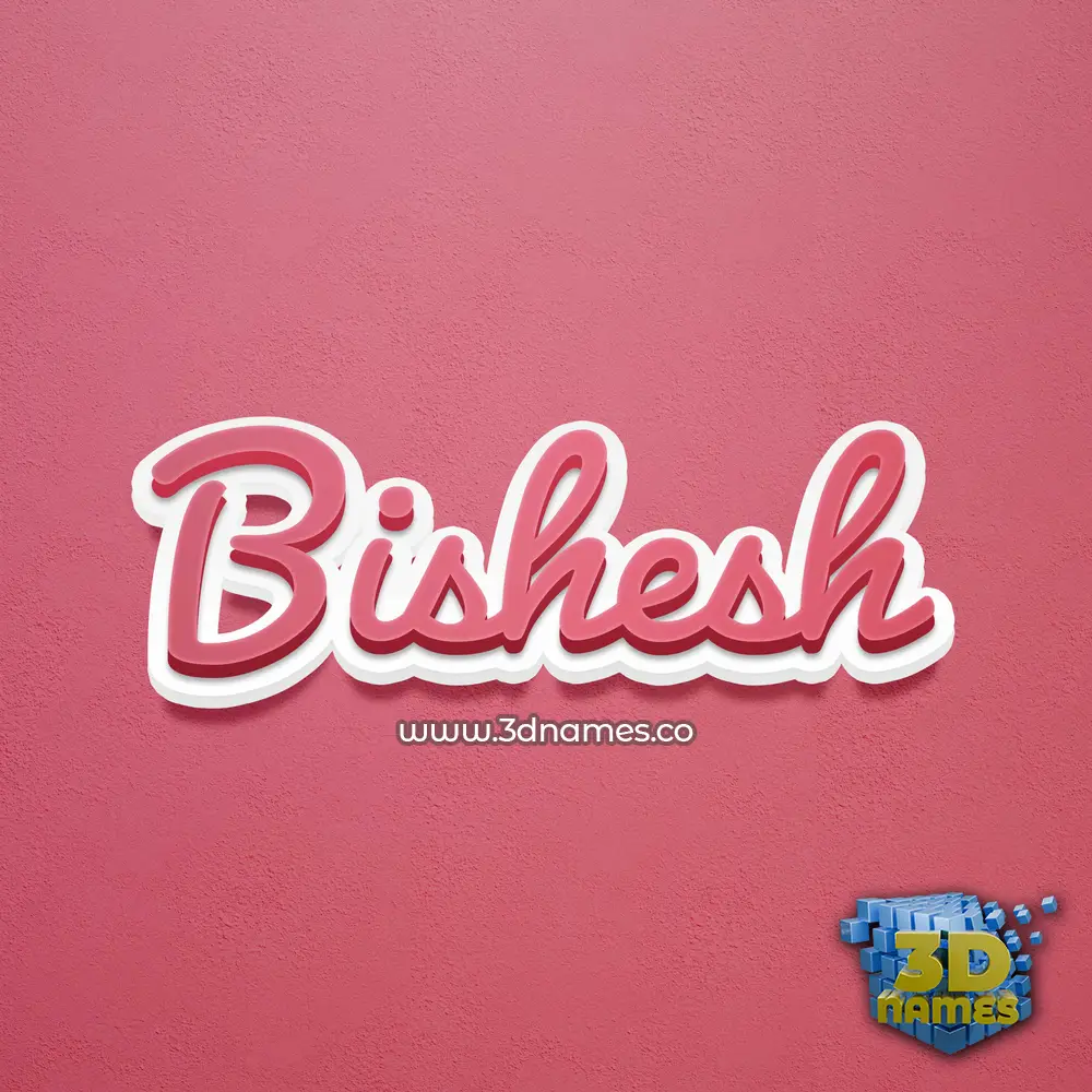 bishesh in Red Scribble style - 3D name wallpaper