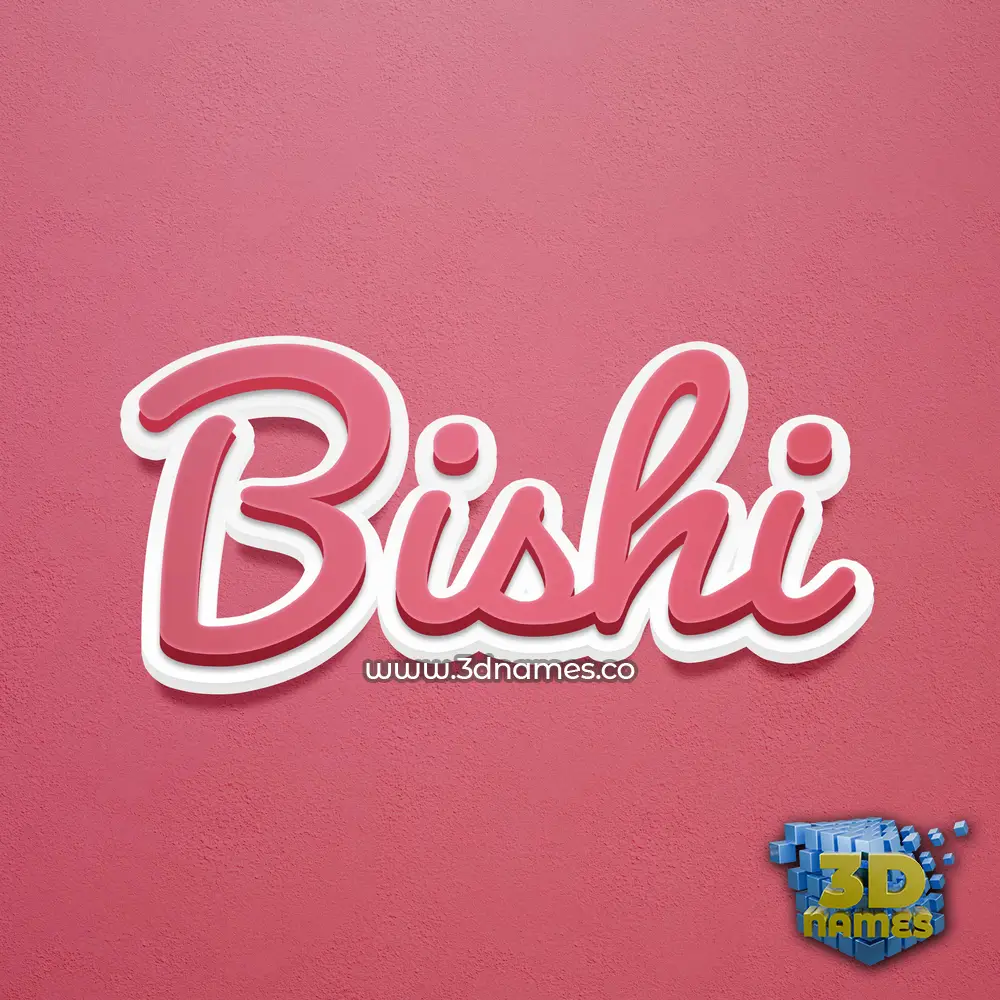 bishi in Red Scribble style - 3D name wallpaper