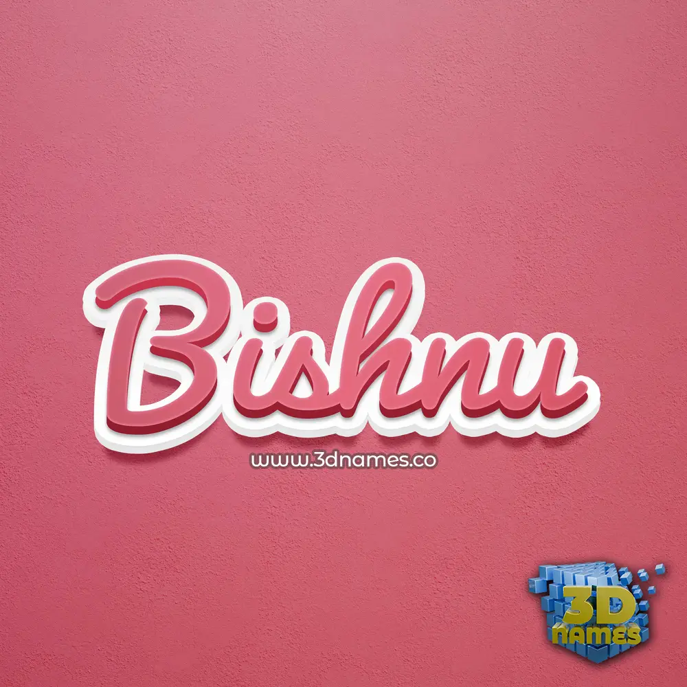 bishnu in Red Scribble style - 3D name wallpaper