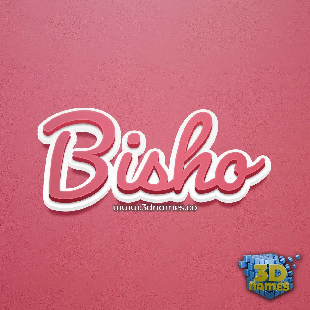 bisho in Red Scribble style - 3D name wallpaper