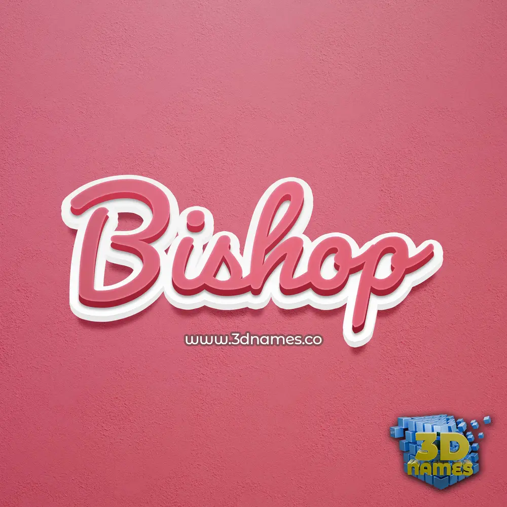bishop in Red Scribble style - 3D name wallpaper