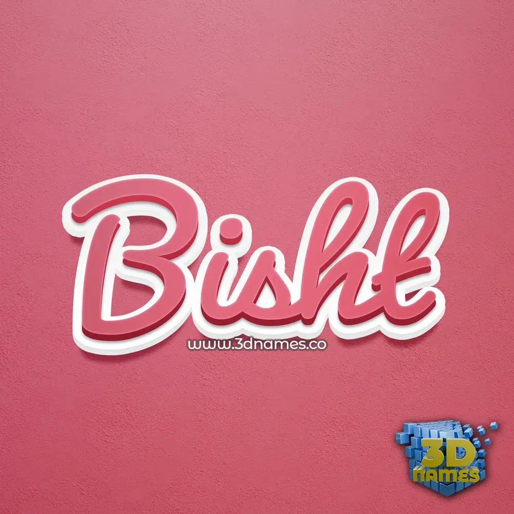 bisht in Red Scribble style - 3D name wallpaper