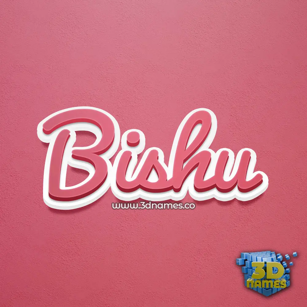 bishu in Red Scribble style - 3D name wallpaper