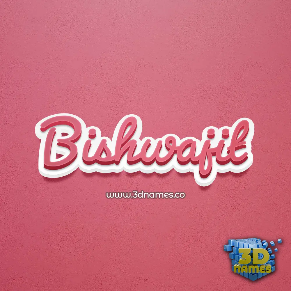 bishwajit in Red Scribble style - 3D name wallpaper
