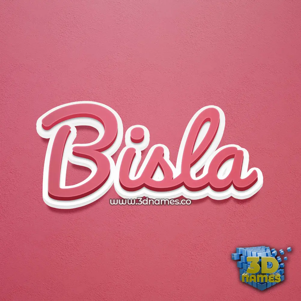 bisla in Red Scribble style - 3D name wallpaper