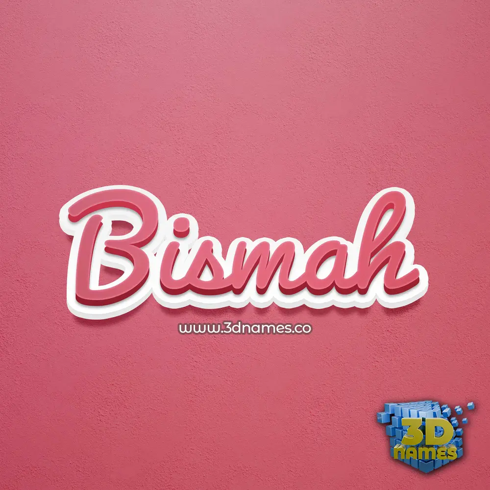 bismah in Red Scribble style - 3D name wallpaper