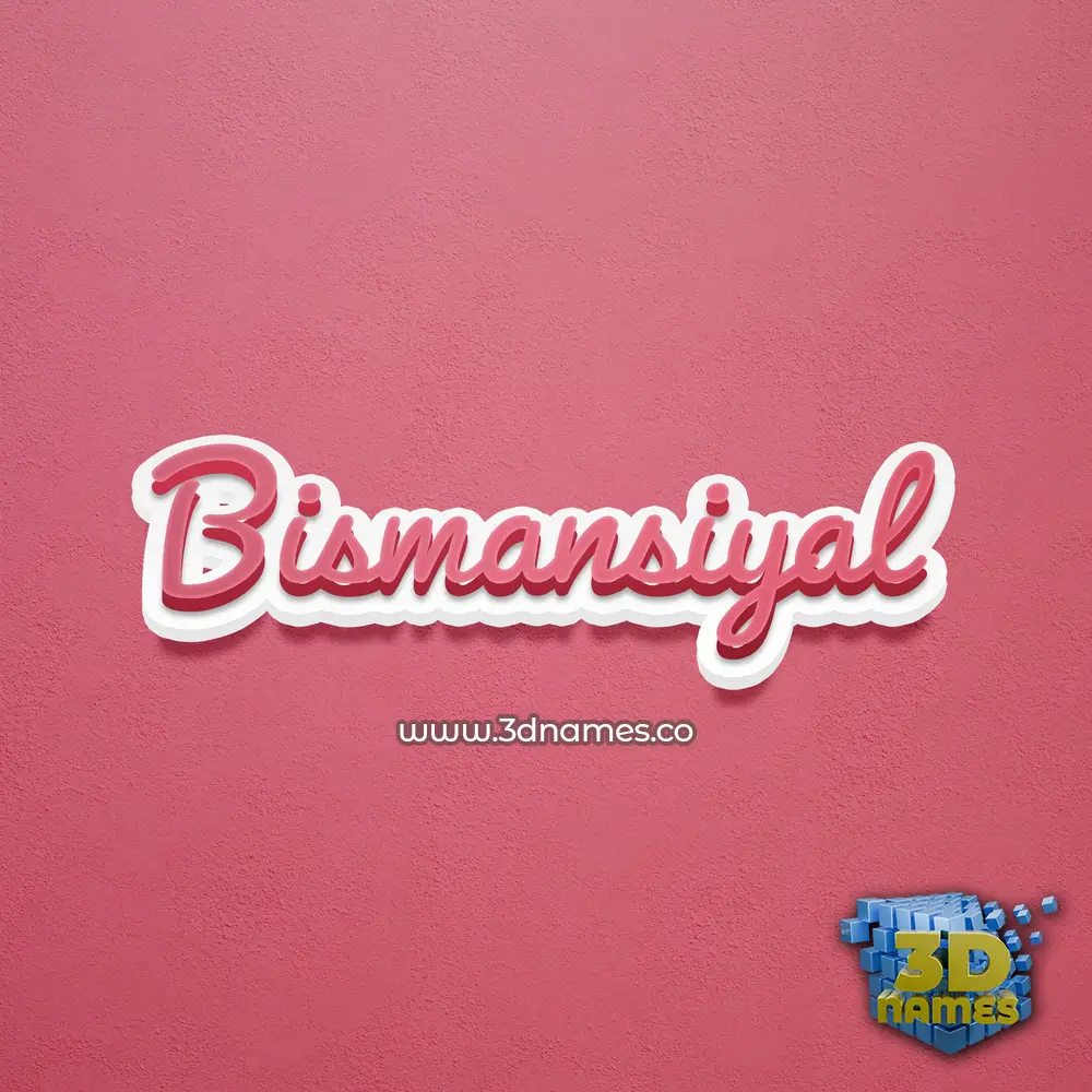 bismansiyal in Red Scribble style - 3D name wallpaper