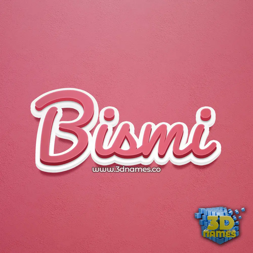 bismi in Red Scribble style - 3D name wallpaper