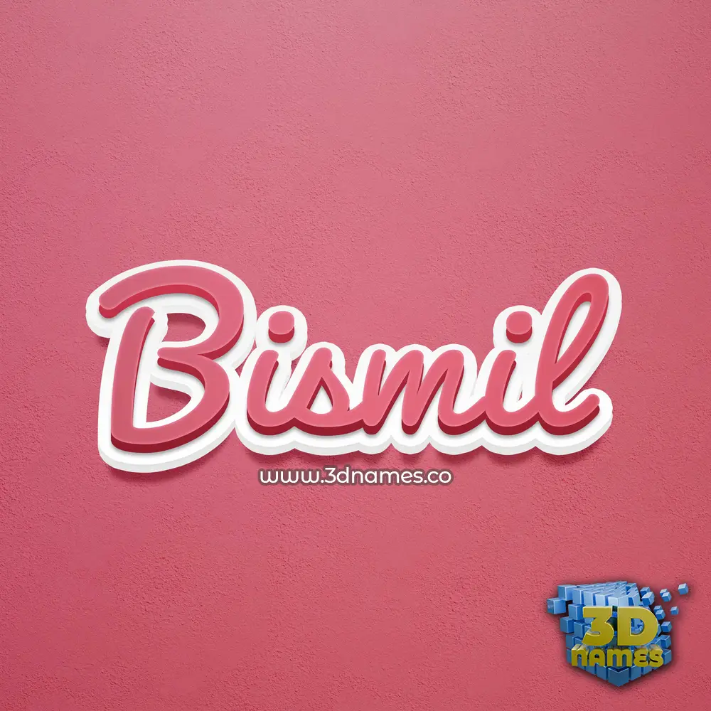 bismil in Red Scribble style - 3D name wallpaper