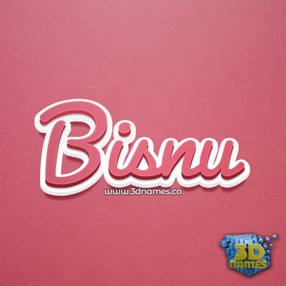 bisnu in Red Scribble style - 3D name wallpaper