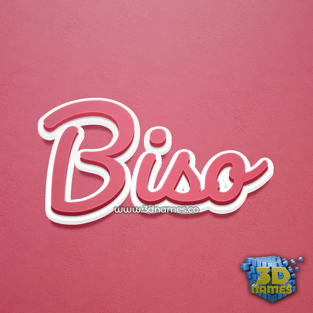biso in Red Scribble style - 3D name wallpaper