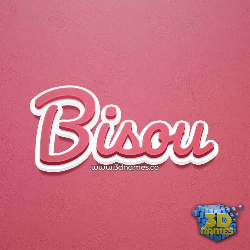 bisou in Red Scribble style - 3D name wallpaper