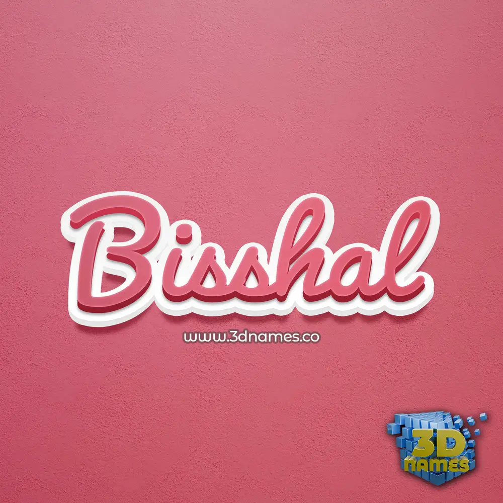 bisshal in Red Scribble style - 3D name wallpaper