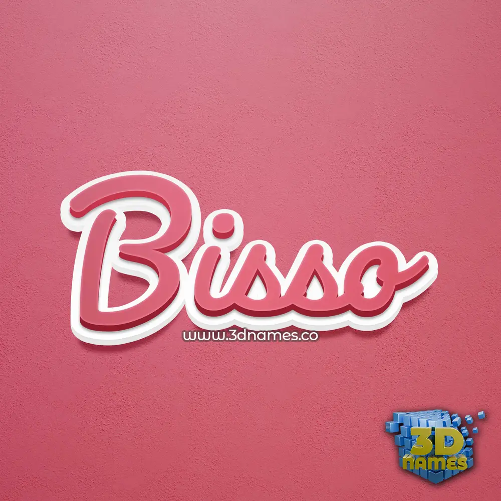 bisso in Red Scribble style - 3D name wallpaper