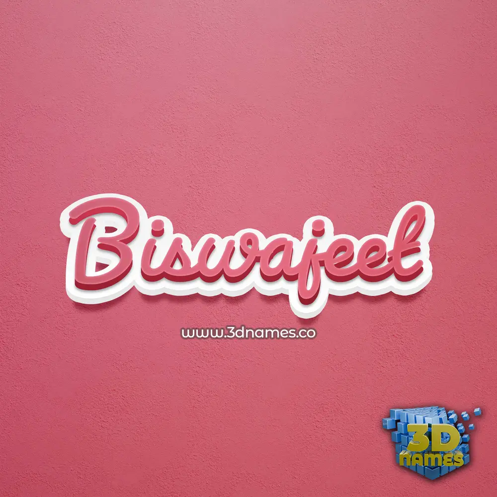 biswajeet in Red Scribble style - 3D name wallpaper