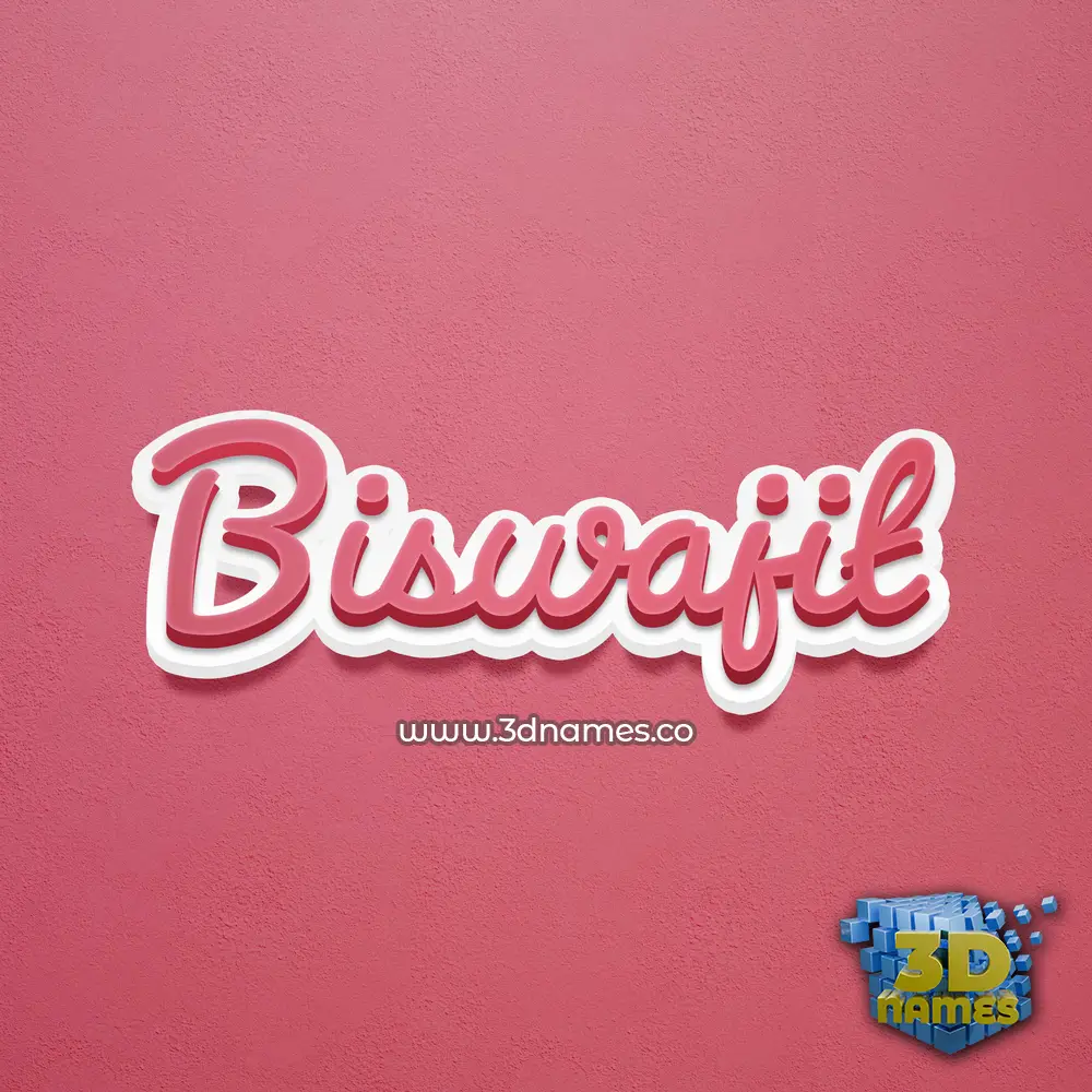 biswajit in Red Scribble style - 3D name wallpaper