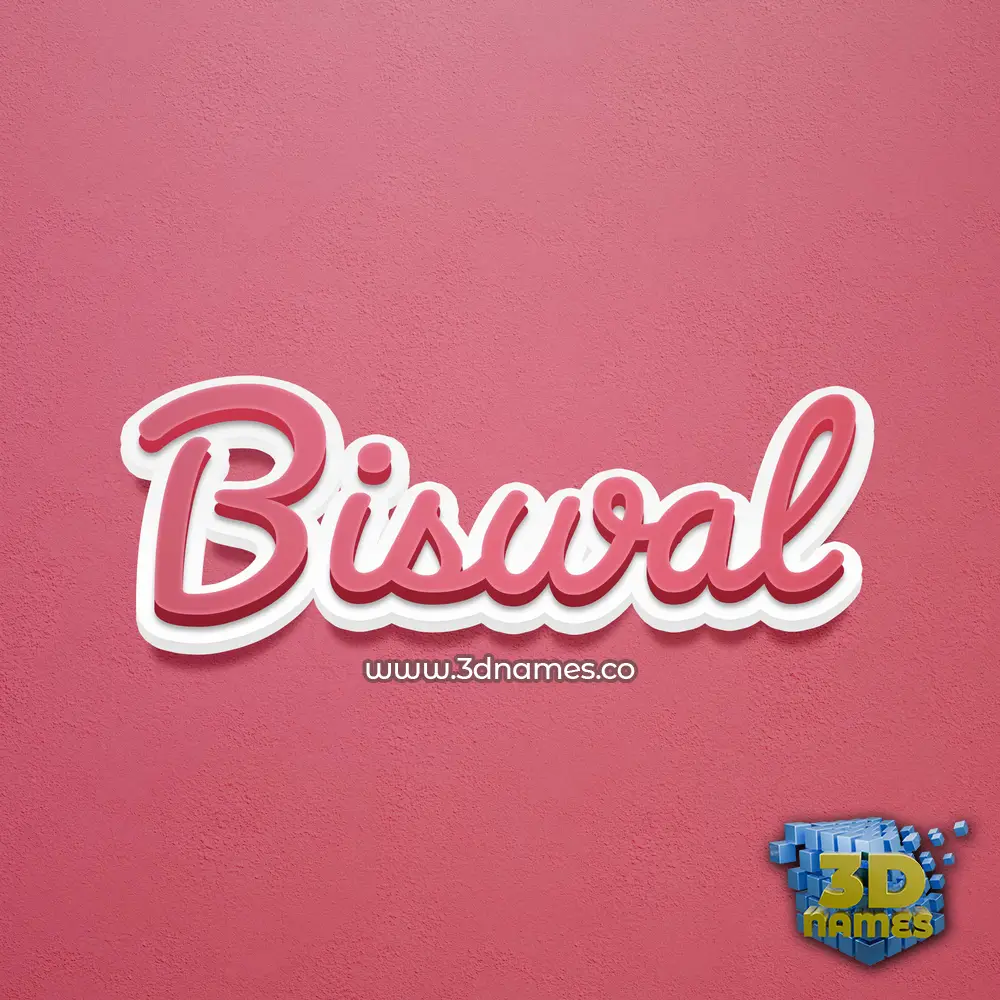 biswal in Red Scribble style - 3D name wallpaper