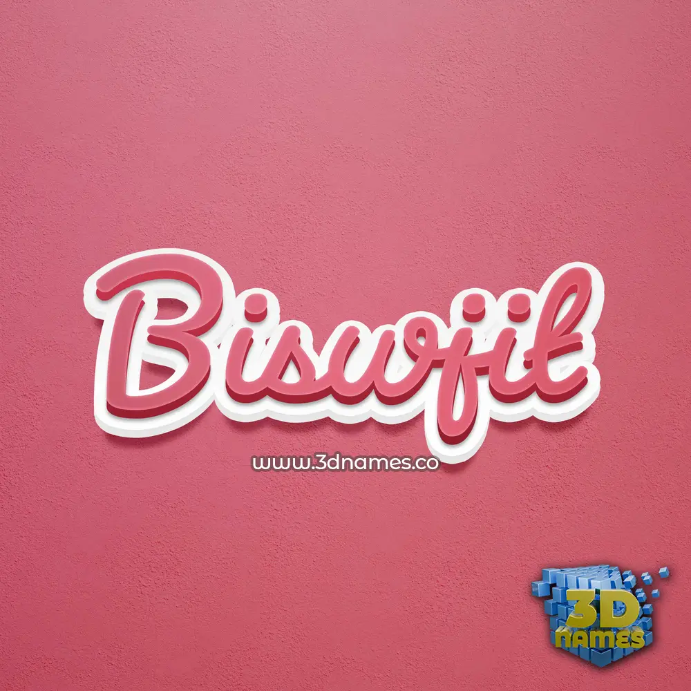 biswjit in Red Scribble style - 3D name wallpaper