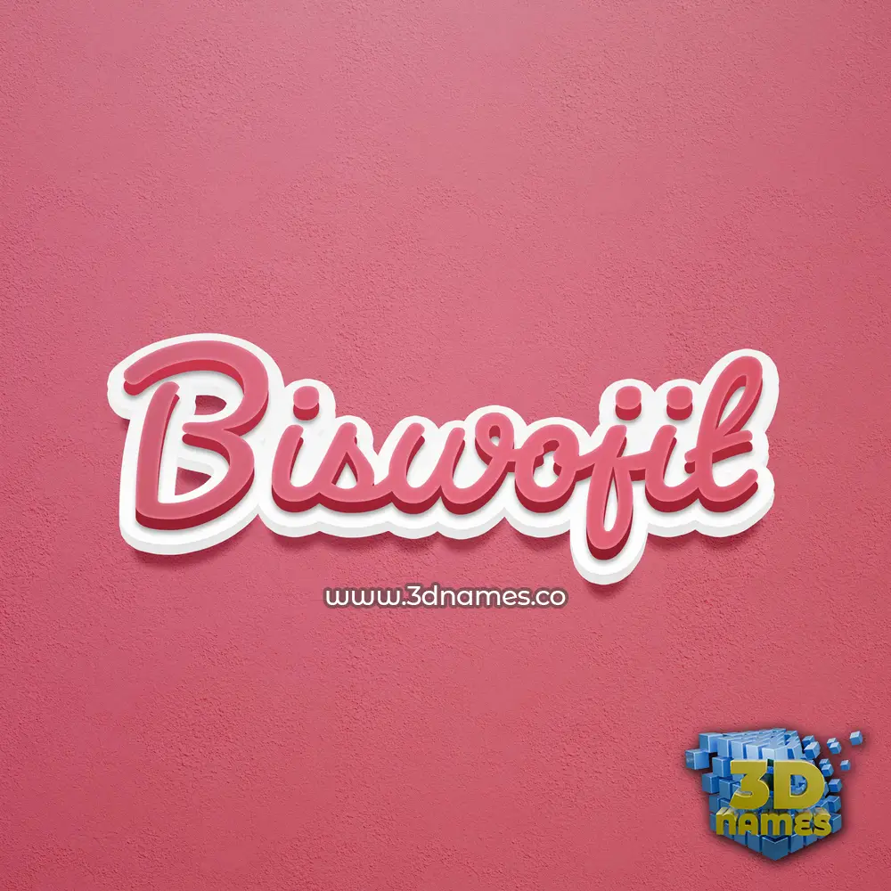 biswojit in Red Scribble style - 3D name wallpaper