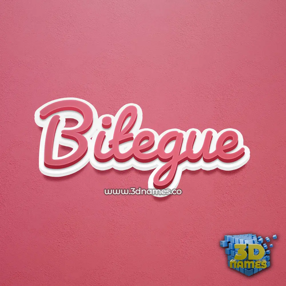 bitegue in Red Scribble style - 3D name wallpaper
