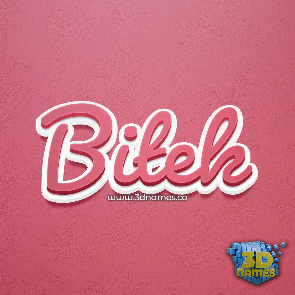 bitek in Red Scribble style - 3D name wallpaper