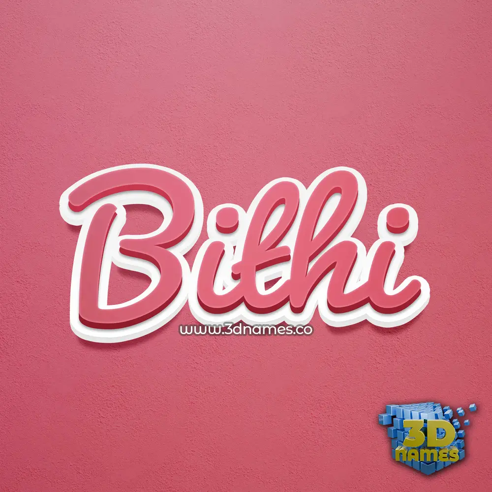 bithi in Red Scribble style - 3D name wallpaper