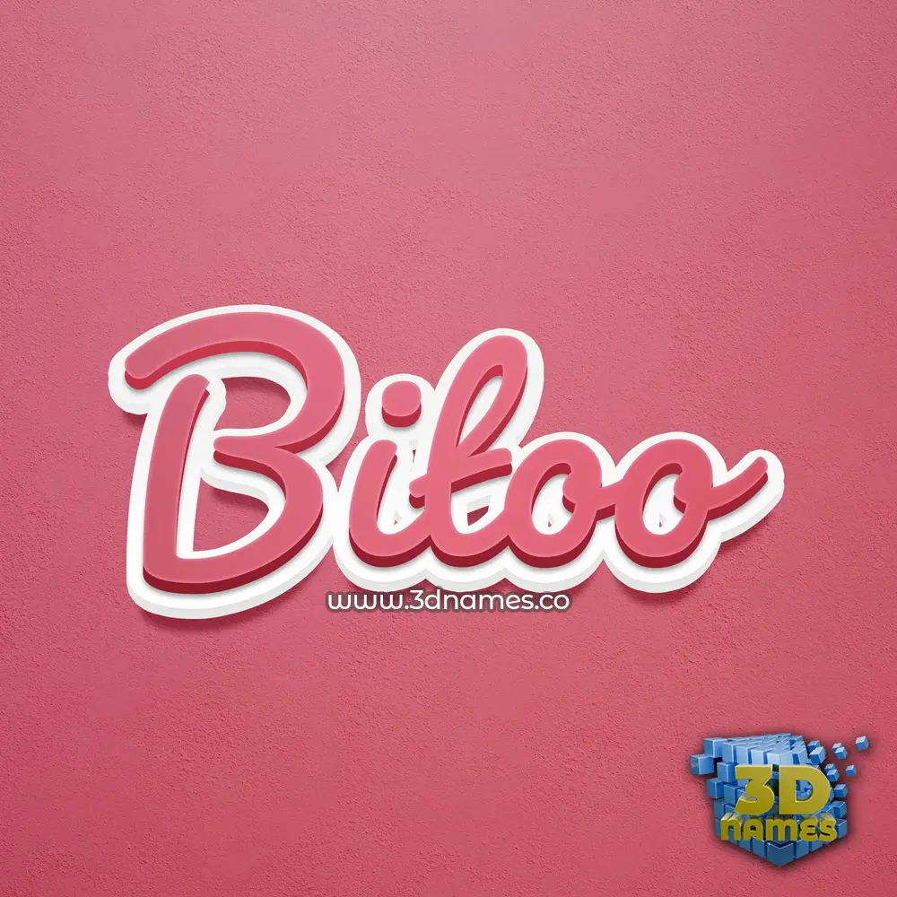 bitoo in Red Scribble style - 3D name wallpaper