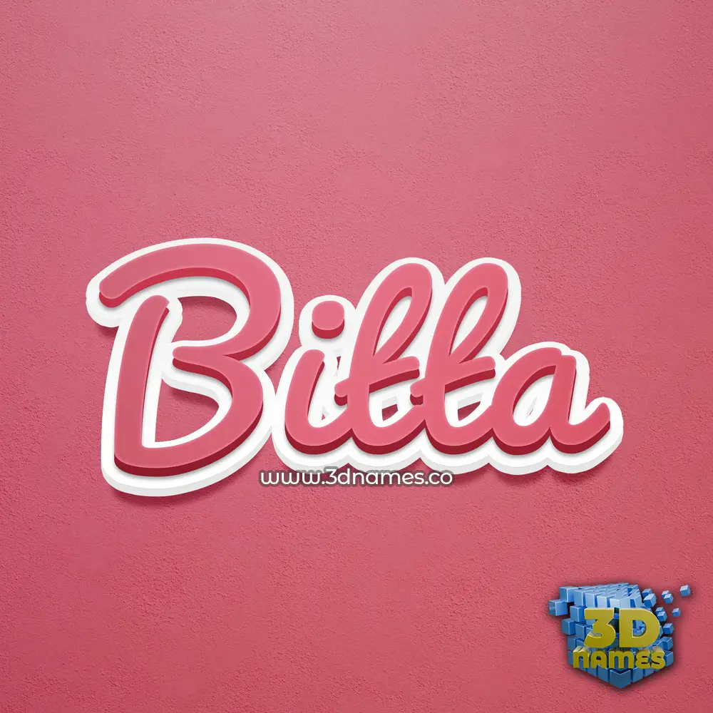 bitta in Red Scribble style - 3D name wallpaper