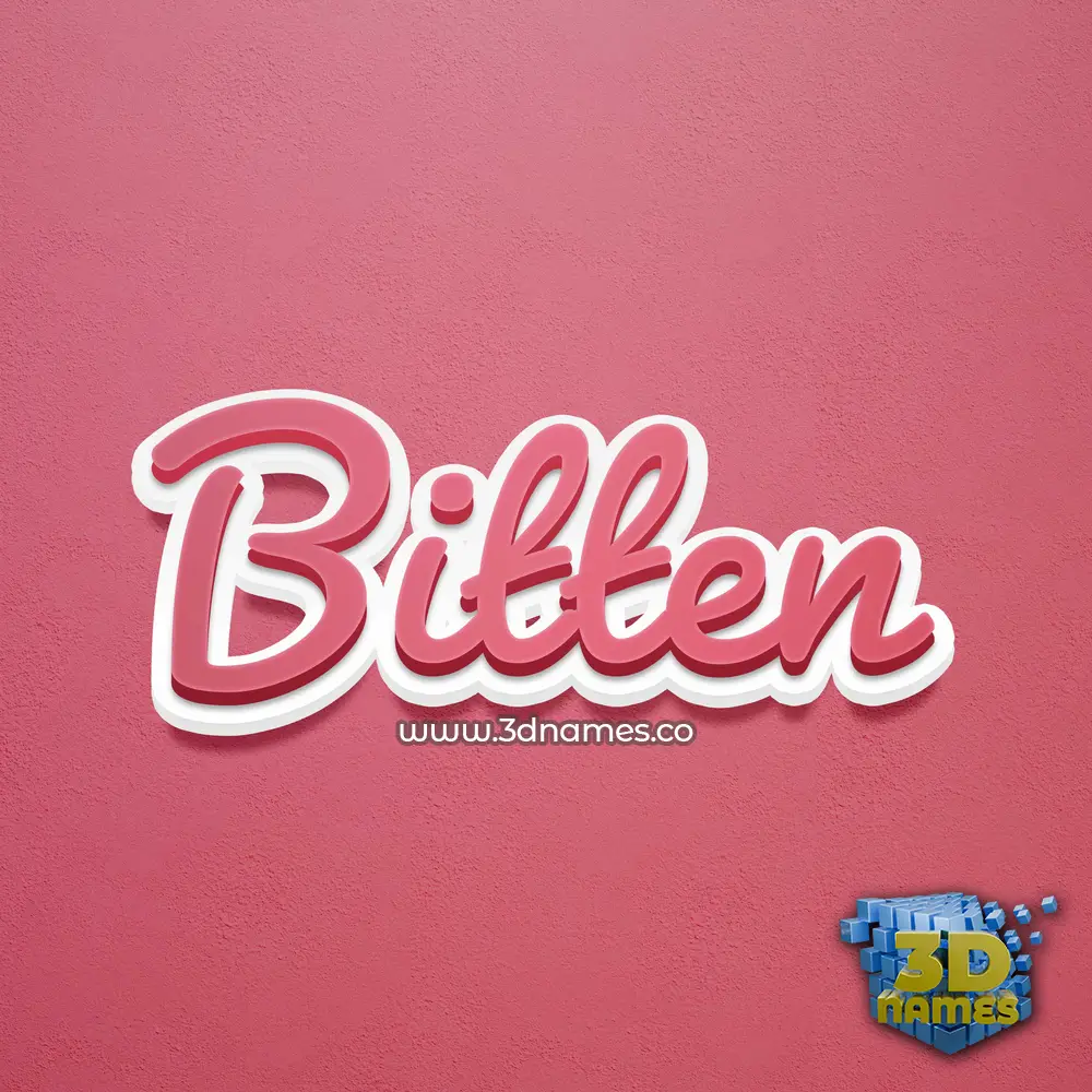 bitten in Red Scribble style - 3D name wallpaper