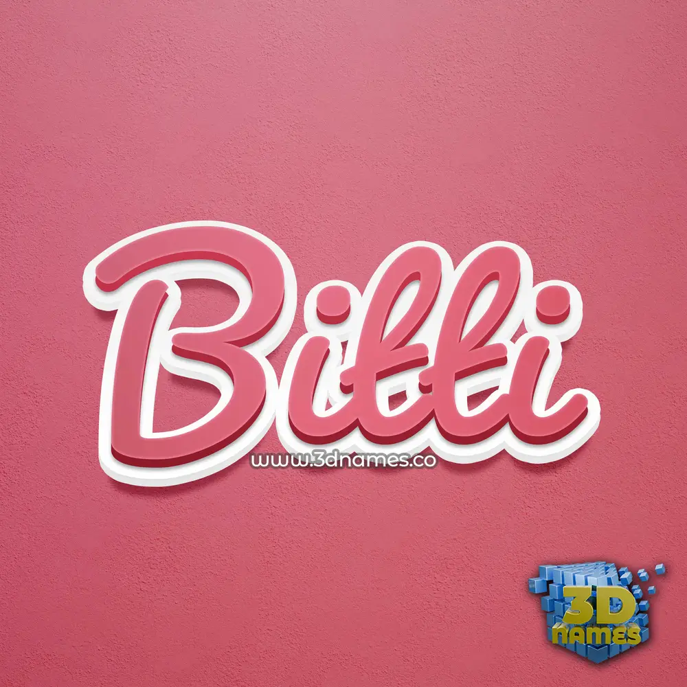 bitti in Red Scribble style - 3D name wallpaper