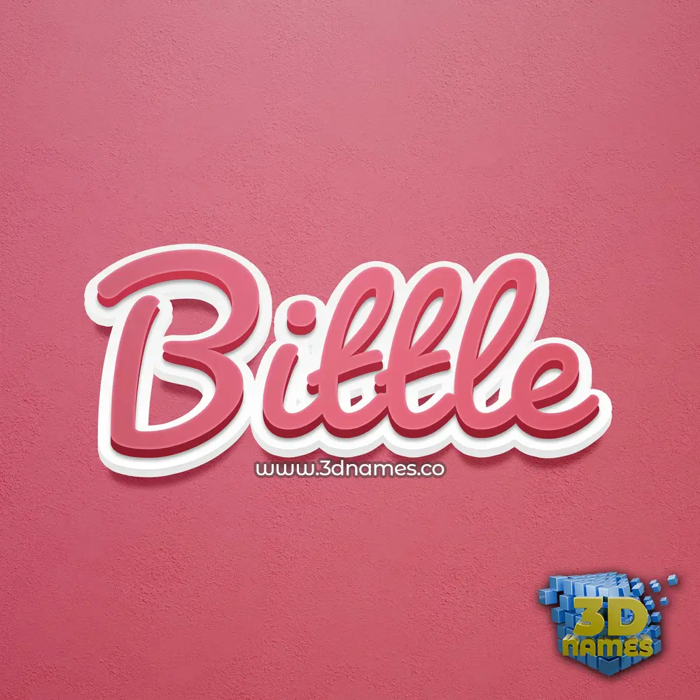 bittle in Red Scribble style - 3D name wallpaper
