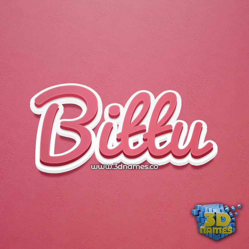 bittu in Red Scribble style - 3D name wallpaper