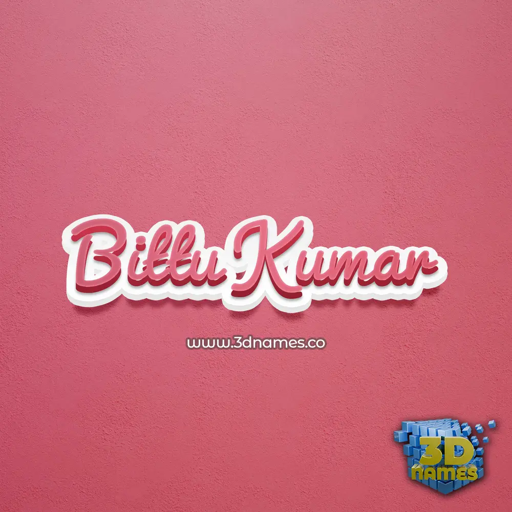 bittu kumar in Red Scribble style - 3D name wallpaper