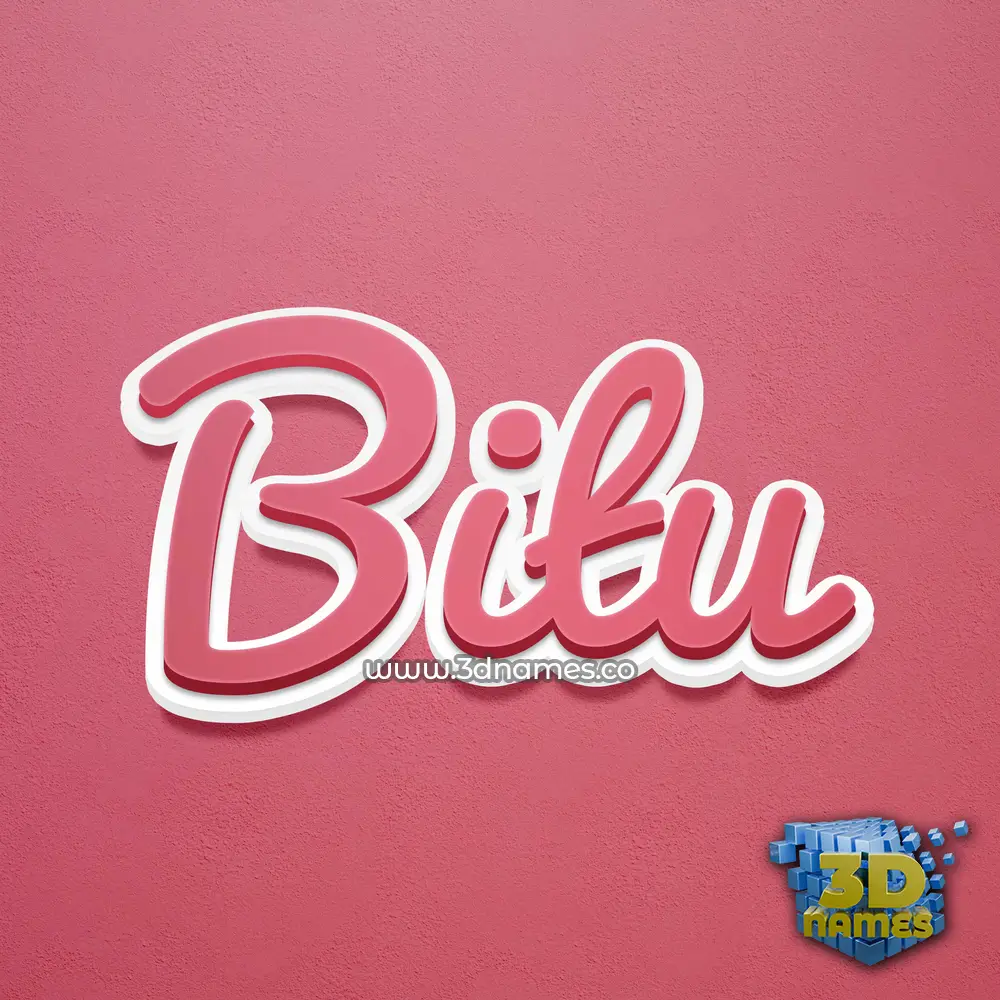 bitu in Red Scribble style - 3D name wallpaper