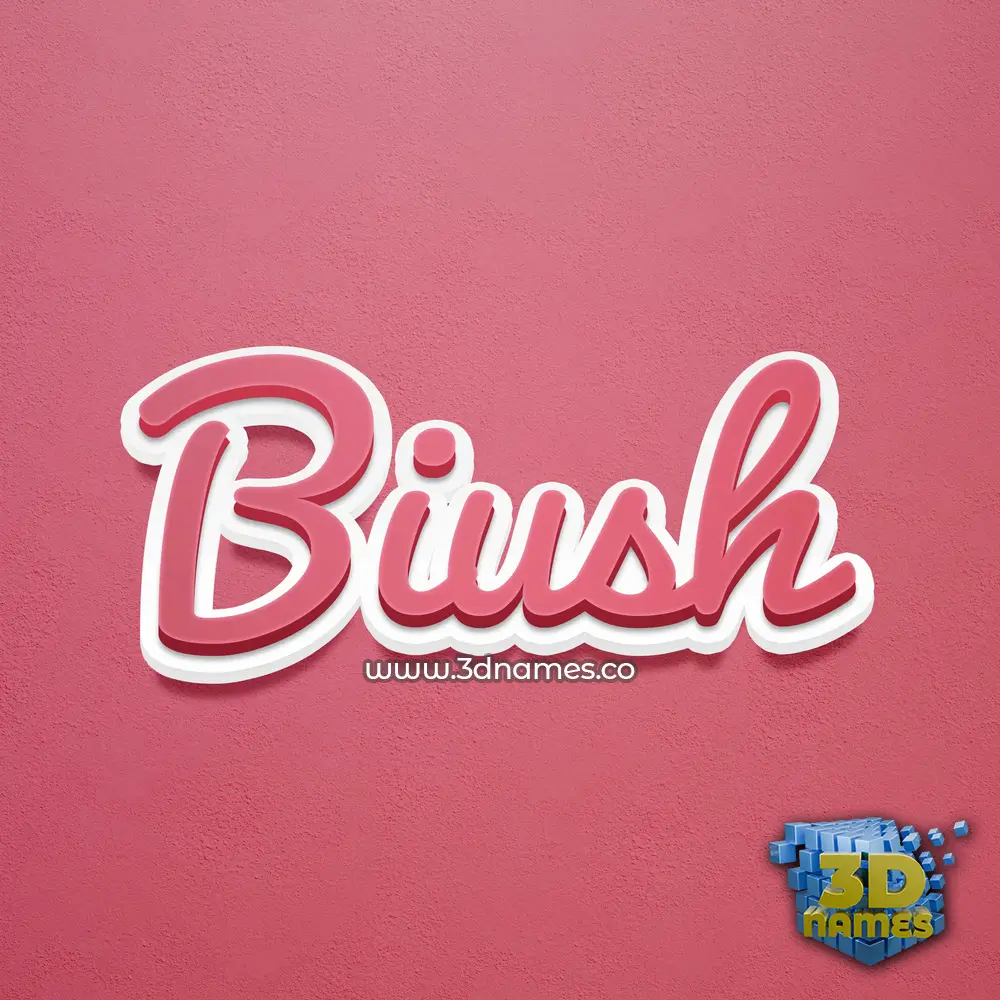 biush in Red Scribble style - 3D name wallpaper