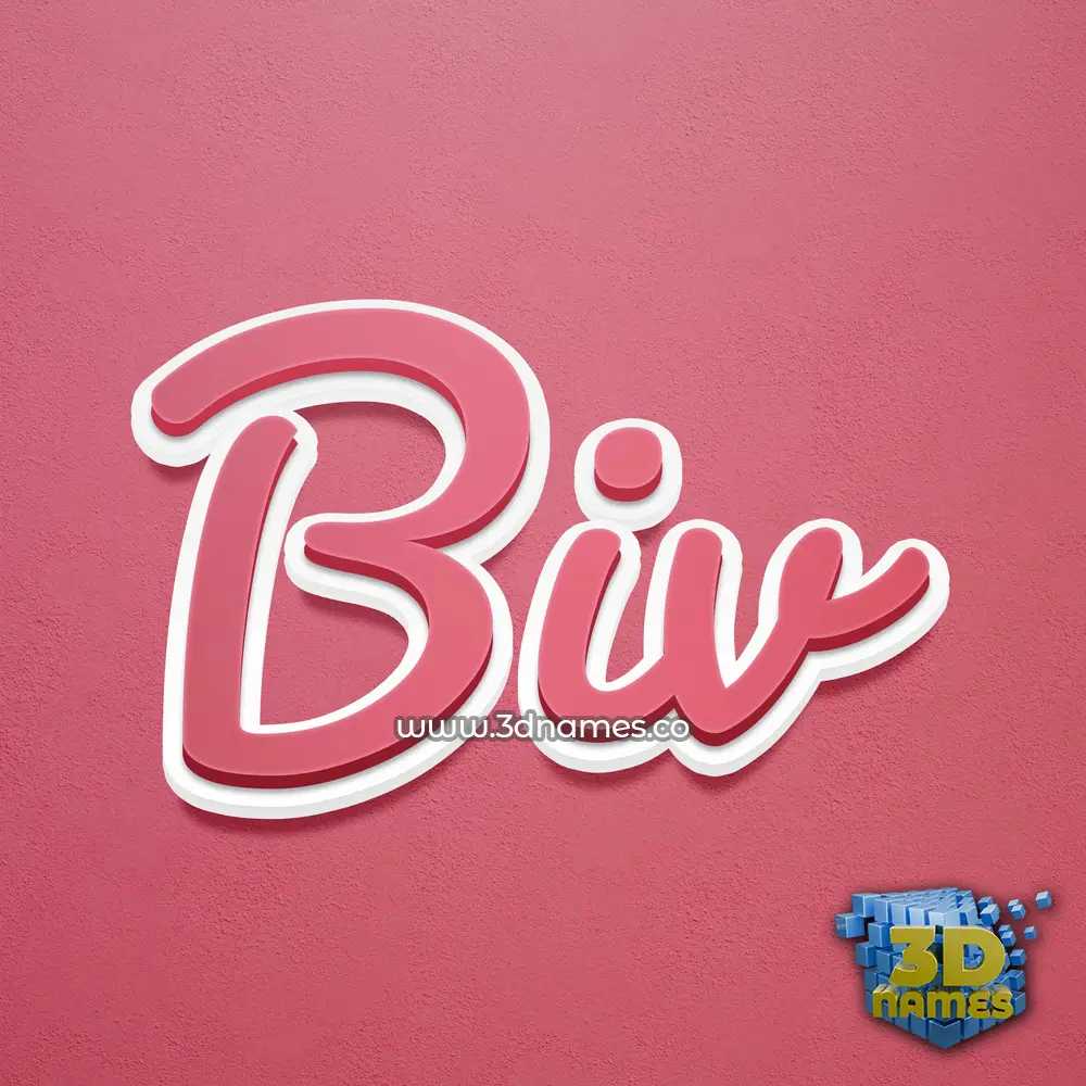 biv in Red Scribble style - 3D name wallpaper