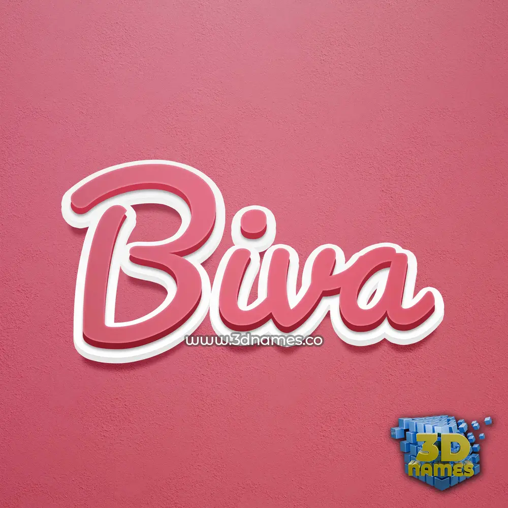 biva in Red Scribble style - 3D name wallpaper