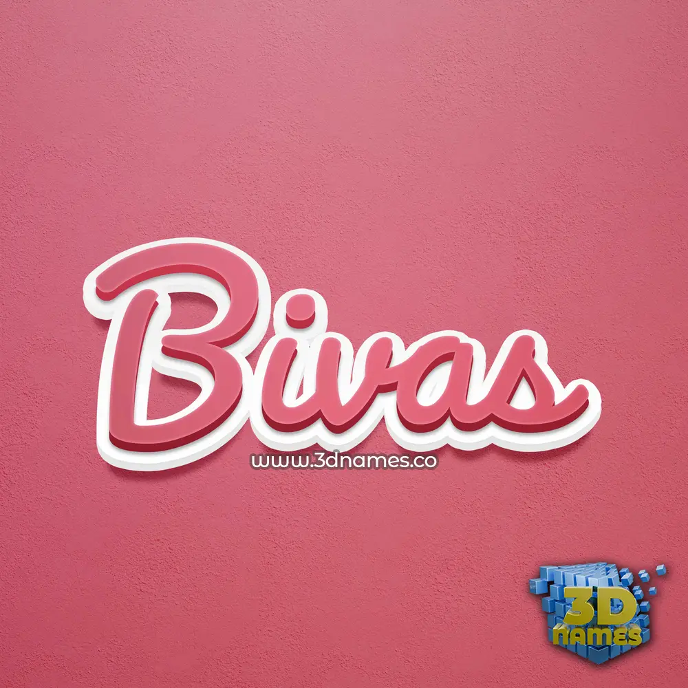 bivas in Red Scribble style - 3D name wallpaper