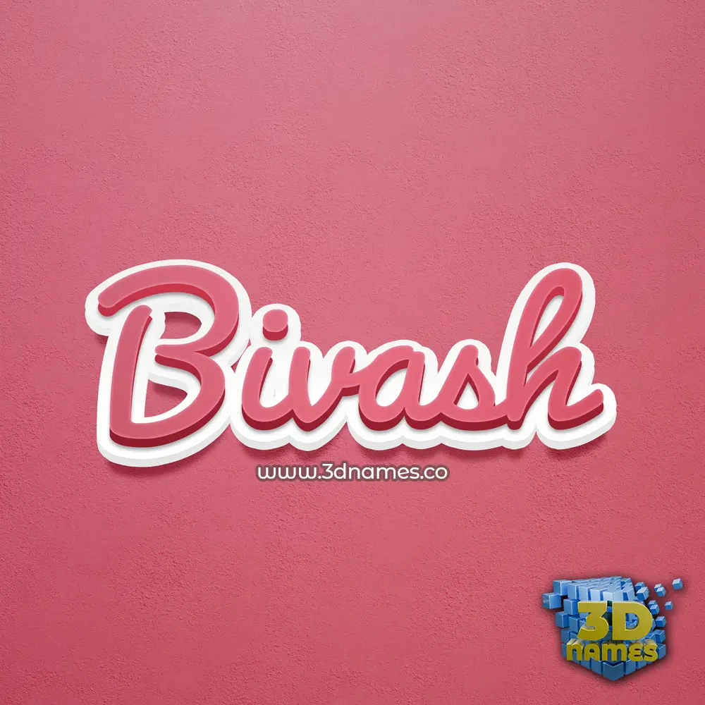 bivash in Red Scribble style - 3D name wallpaper